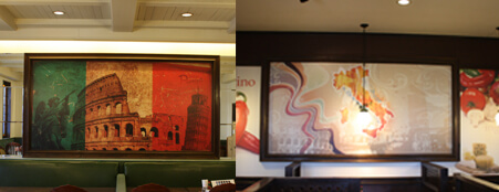 群馬県高崎市　飲食店　内装　イタリアンレストラン　看板　インクジェット出力シート